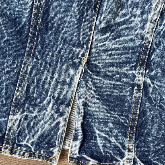 Vintage 80’s Chemin De Fer Acid Wash Midi Denim Pencil Skirt - Picture 6 of 7